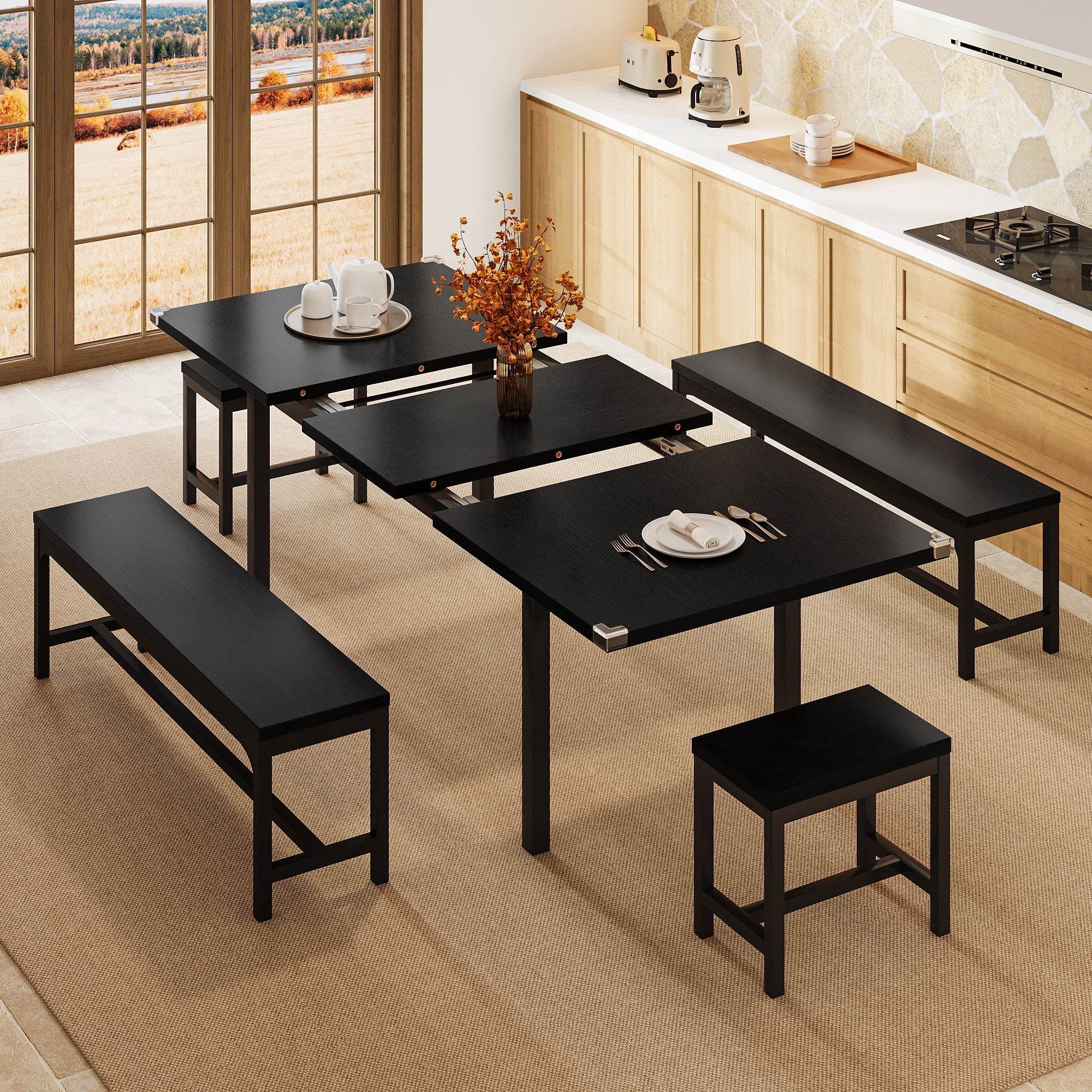 Amazon.com - Einhomn 7-Piece Dining Table Set, 63